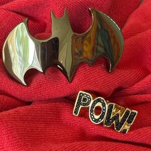Noir Jewelry DC Comic Batman Adjustable Cuff Bracelet & Ring SZ 8